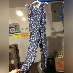 Blue Floral Jumpsuit, Girls XS (4-6)